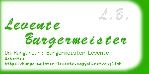 levente burgermeister business card